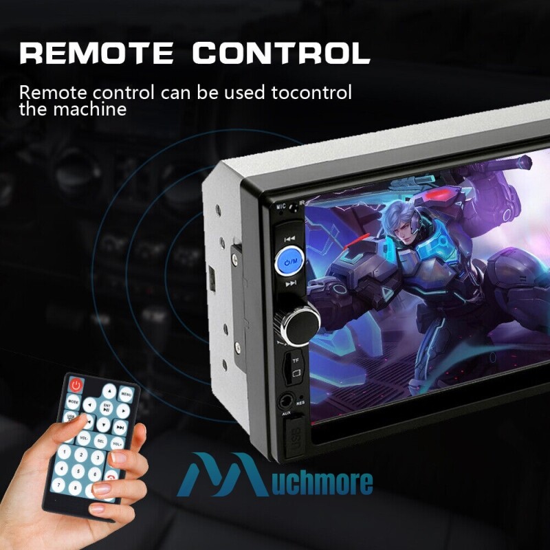 7” Double 2 Din Touch Screen Car Stereo Radio MP5 BT Android/IOS Carplay+Camera