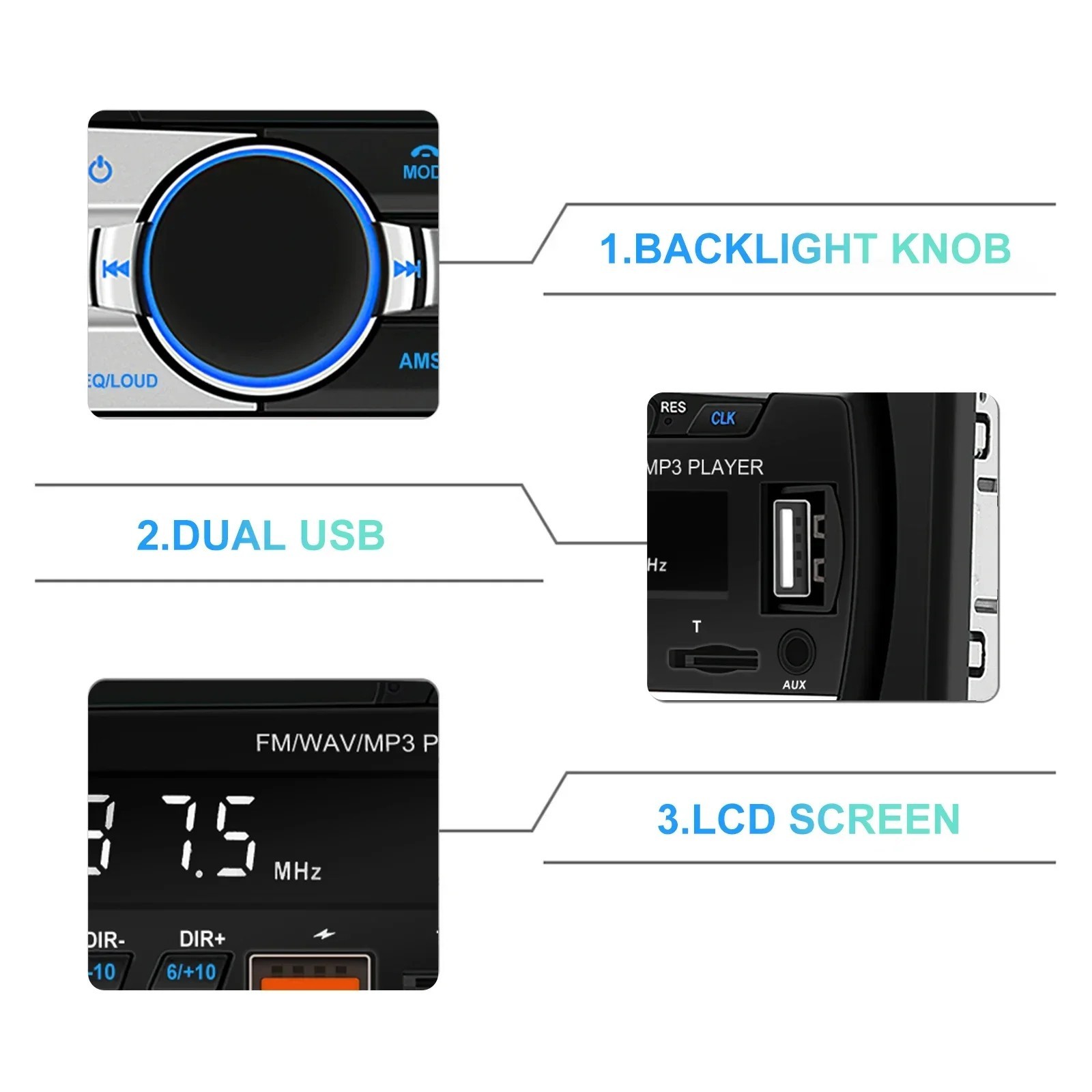 Bluetooth Car Stereo Audio In-Dash FM Aux Input Receiver SD USB MP3 Radio Player
