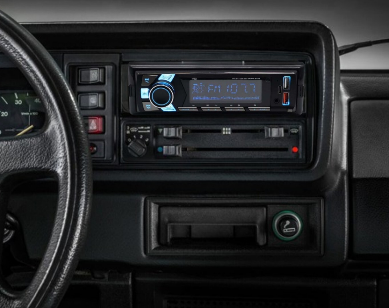 HZEX Single Din Bluetooth Car Stereo, Mechless Media Player AM/FM/USB/SD/AUX