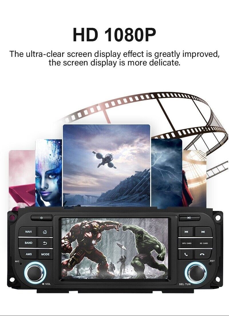 7″ For Jeep Wrangler Dodge Ram Chrysler Android Car Stereo Radio Carplay GPS FM