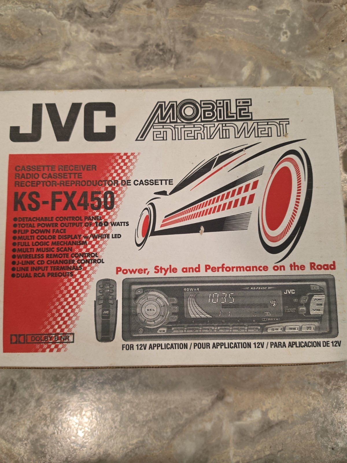 NOS JVC KS-FX450 Cassette Receiver Detachable Flip Face W Remote Cd Control
