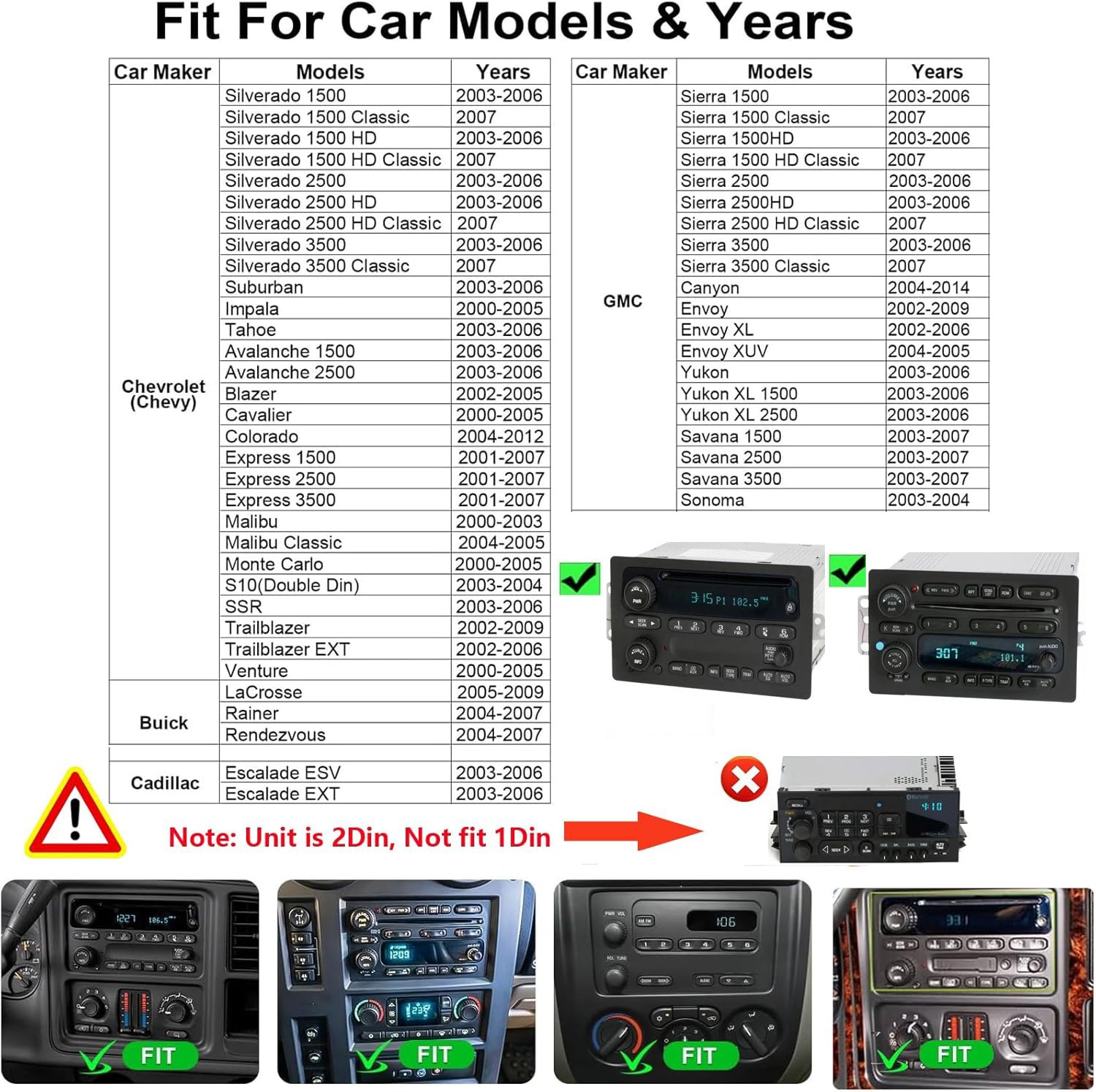 For 2003-2006 Chevy Silverado Colorado Cavalier Carplay Car Stereo Radio DVD CD