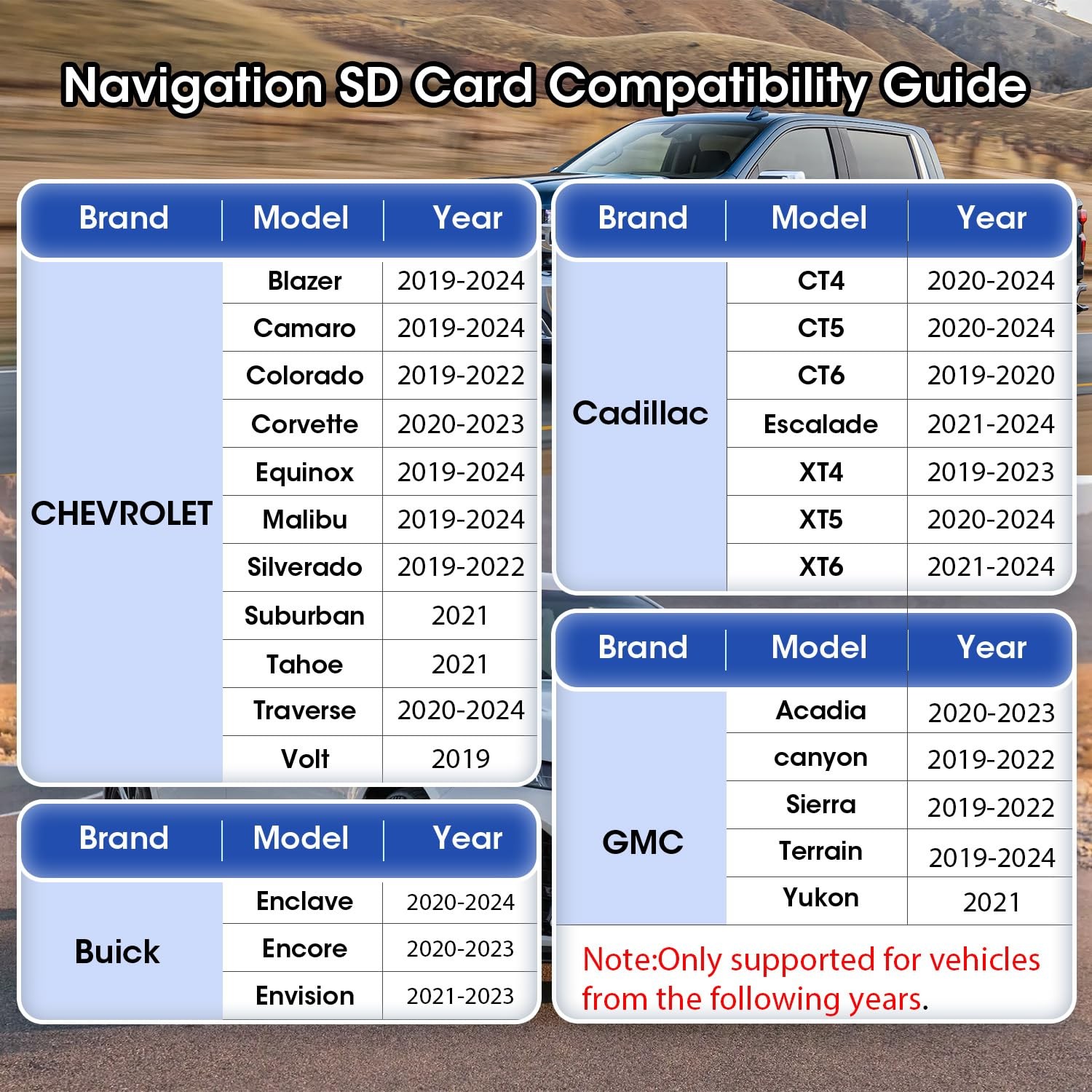 2026 Latest Navigation SD Card Map Update Compatible with GMC,Chevy,Cadillac …