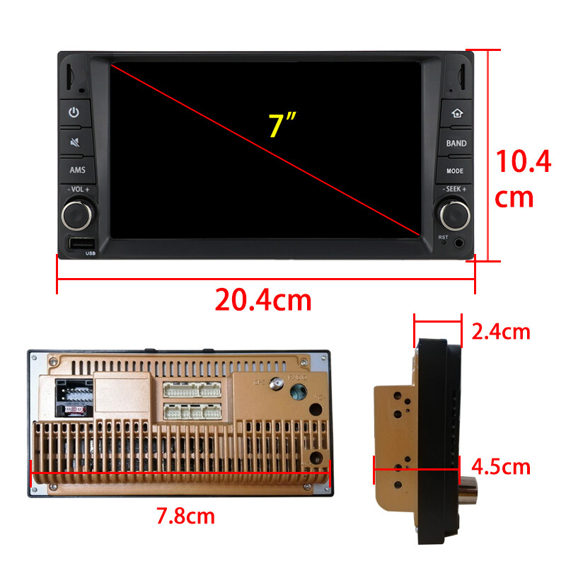 2 Din 7″ Car Radio Android Multimedia Player BT Touch Screen GPS WiFi for Toyota
