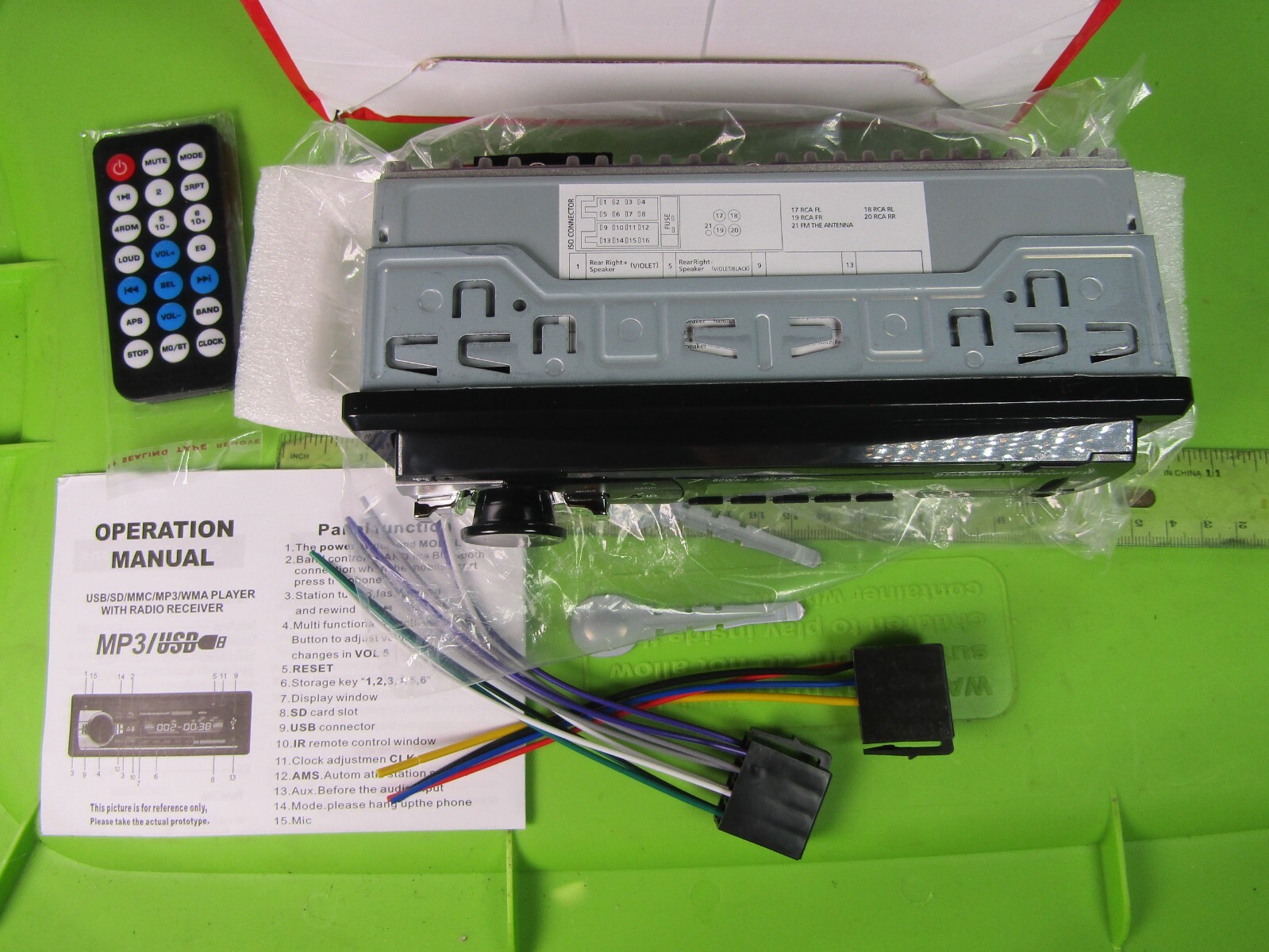 Car Stereo USB MP3 player With Port 60w x 4 Car Multimedia w/ Wireless Remote