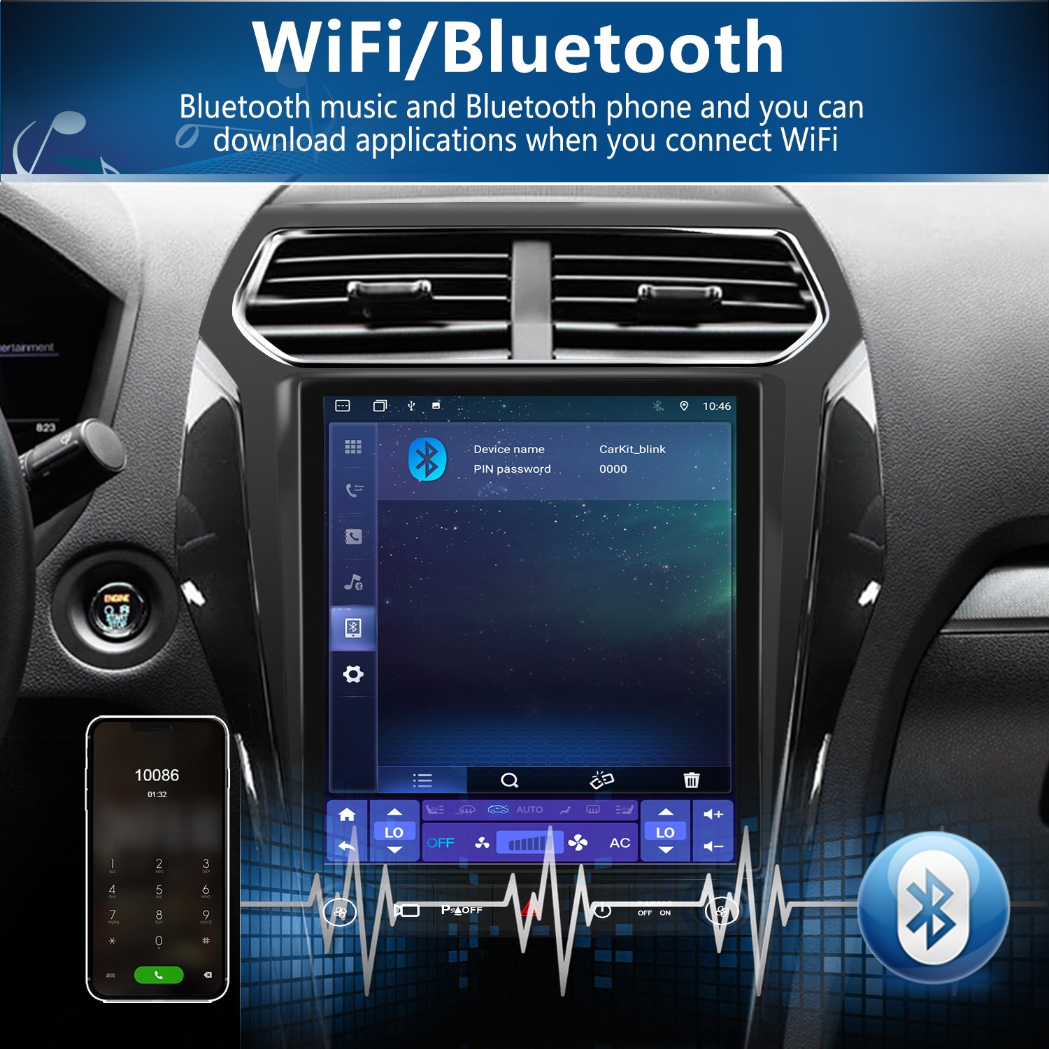 12.1″ Tesla Style For Ford Explorer 2011-2019 Car Radio Stereo CarPlay GPS Navi