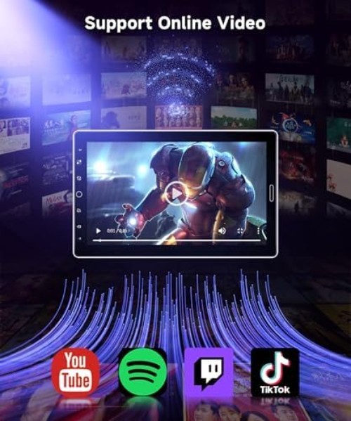 Versatile 10.1 Inch Car Stereo – Wireless CarPlay, EQ, and Video Playback