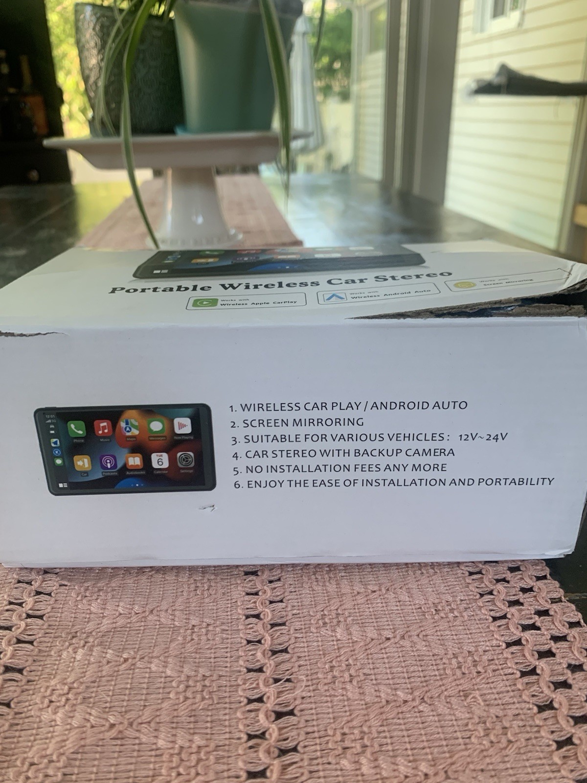 Hieha Wireless Carplay 7″ HD Portable Touchscreen Car Stereo w/Apple & Android