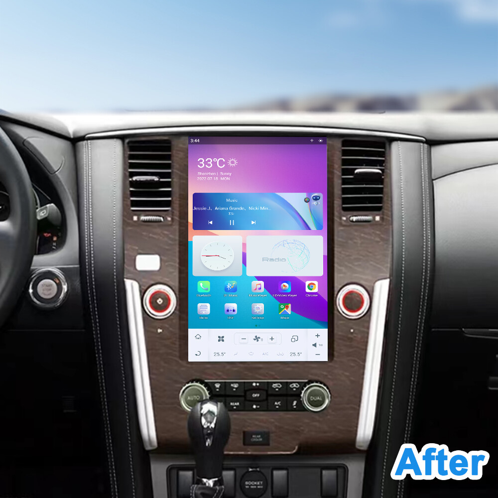 13.6″Car Radio for Nissan Patrol SE 2012-2019 Wooden GPS Navi BT Hands-free Call
