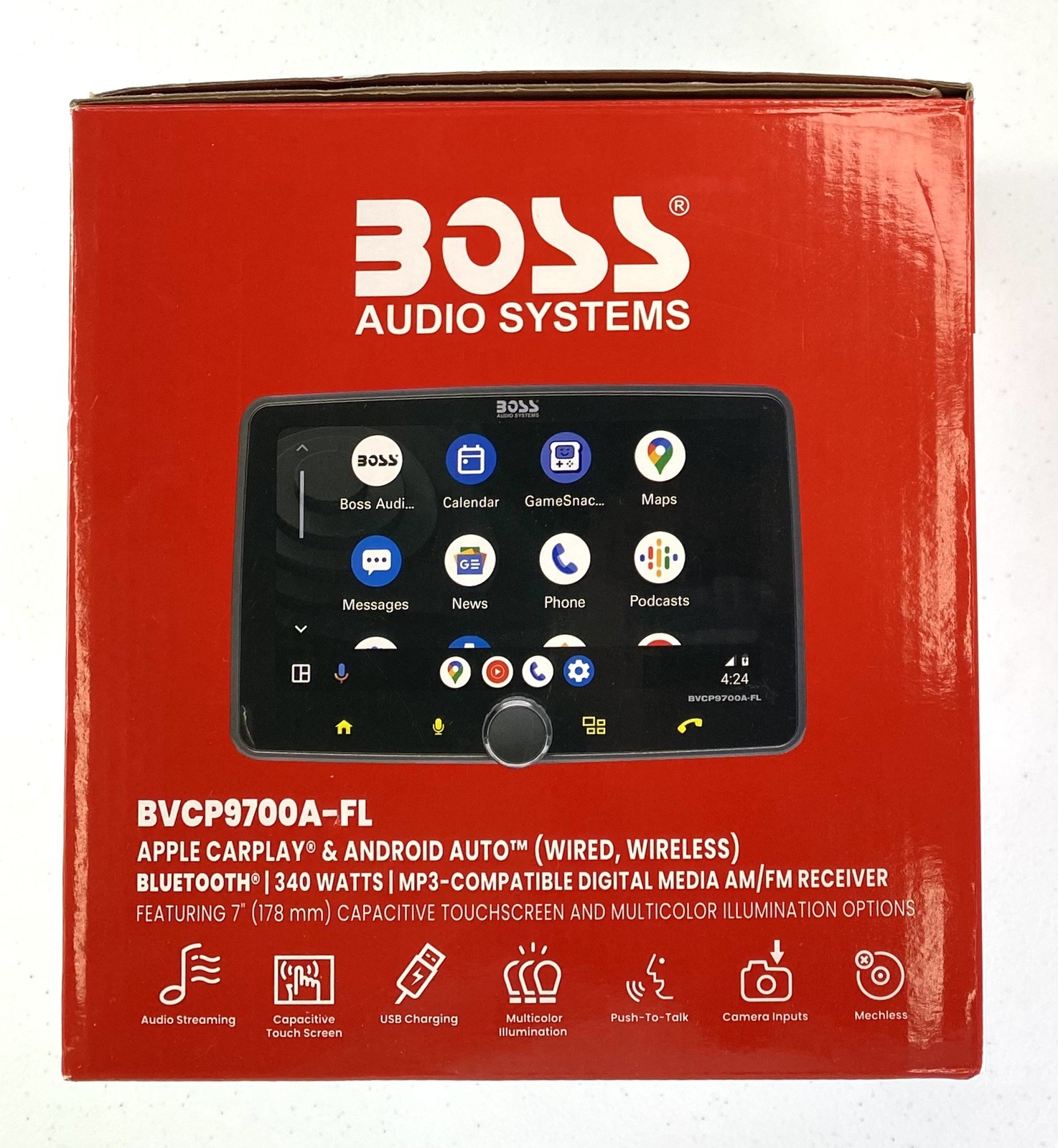 BOSS Audio Systems BVCP9700A-FL Bluetooth Android & Apple CarPlay,Am/Fm Receiver