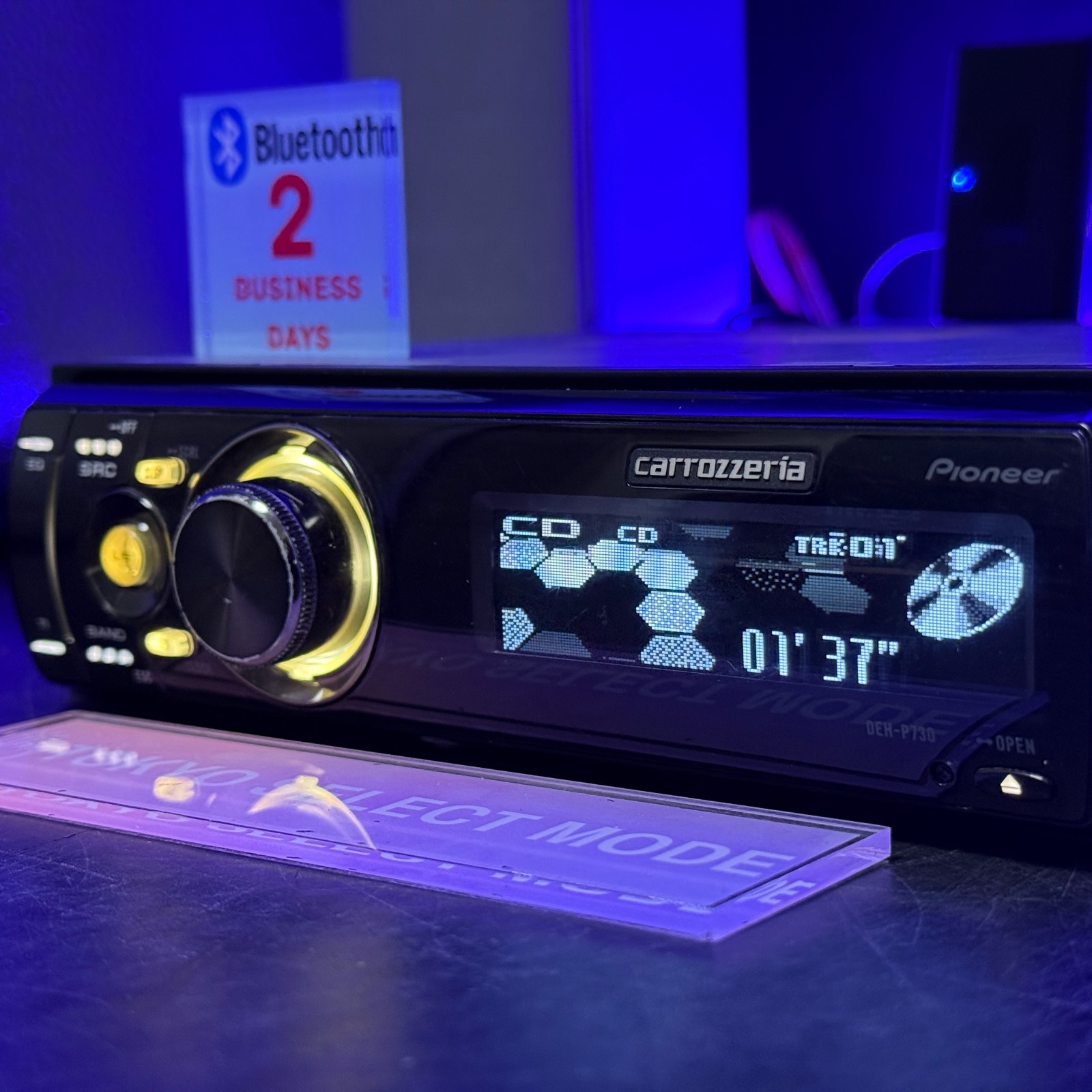 Pioneer Carrozzeria DEH-P730 Car Audio Added Bluetooth 1DIN Dolphin Display JDM