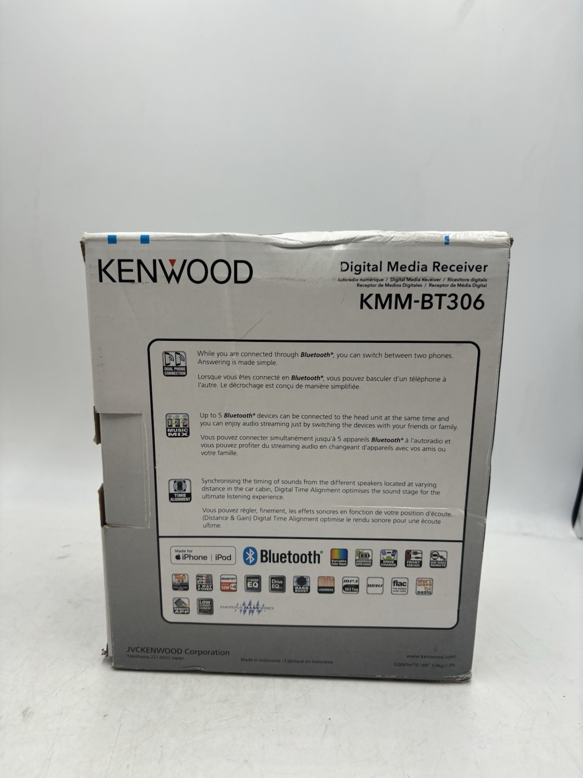 Kenwood KMM-BT306 Digital Media Receiver with Bluetooth Car Audio Stereo NO CD