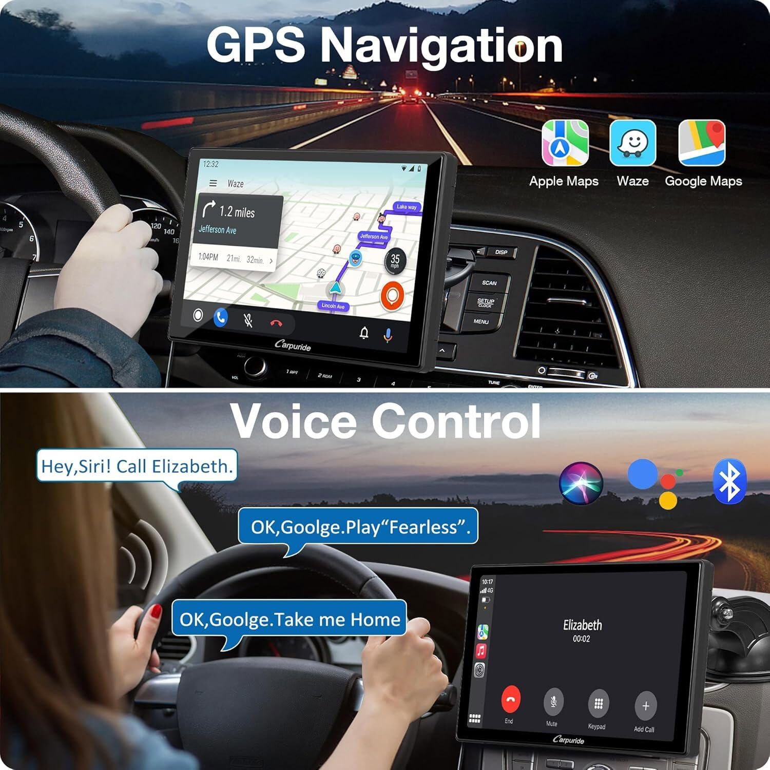Carpuride W901Pro Car Stereo Apple CarPlay Radio Android Auto Audio Rear Camera
