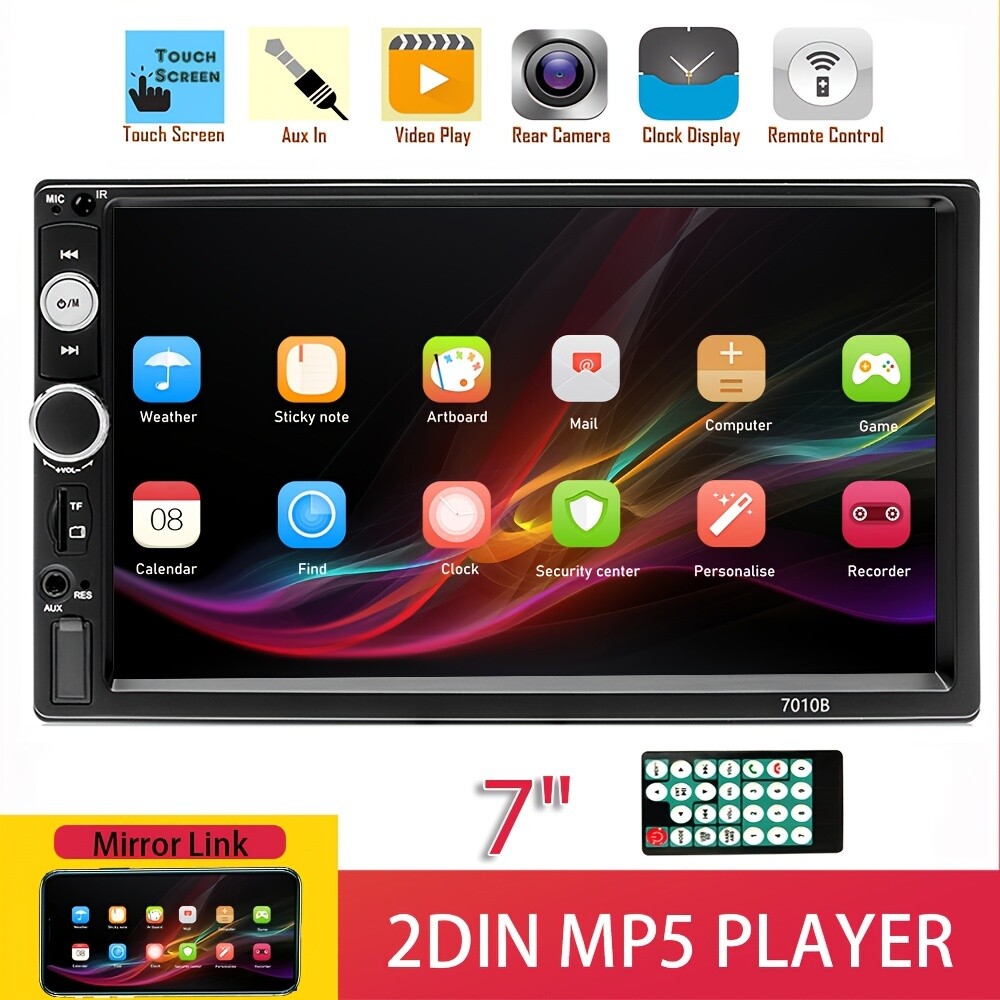 2 Din 7 Inch Car Stereo Touch Screen Multimedia MP5 Radio +camera