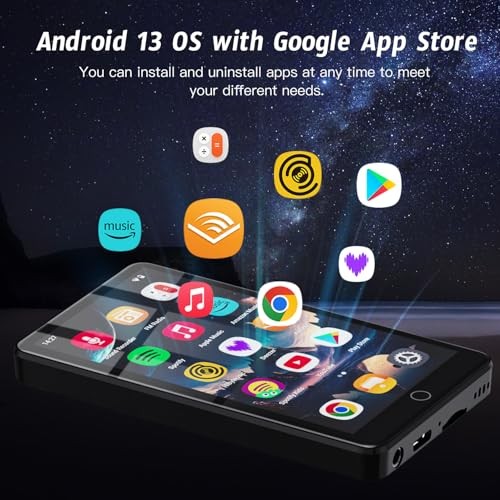 160GB Android 13 MP3 Player with Bluetooth and WiFi – 4.02″ IPS HD Touch Screen