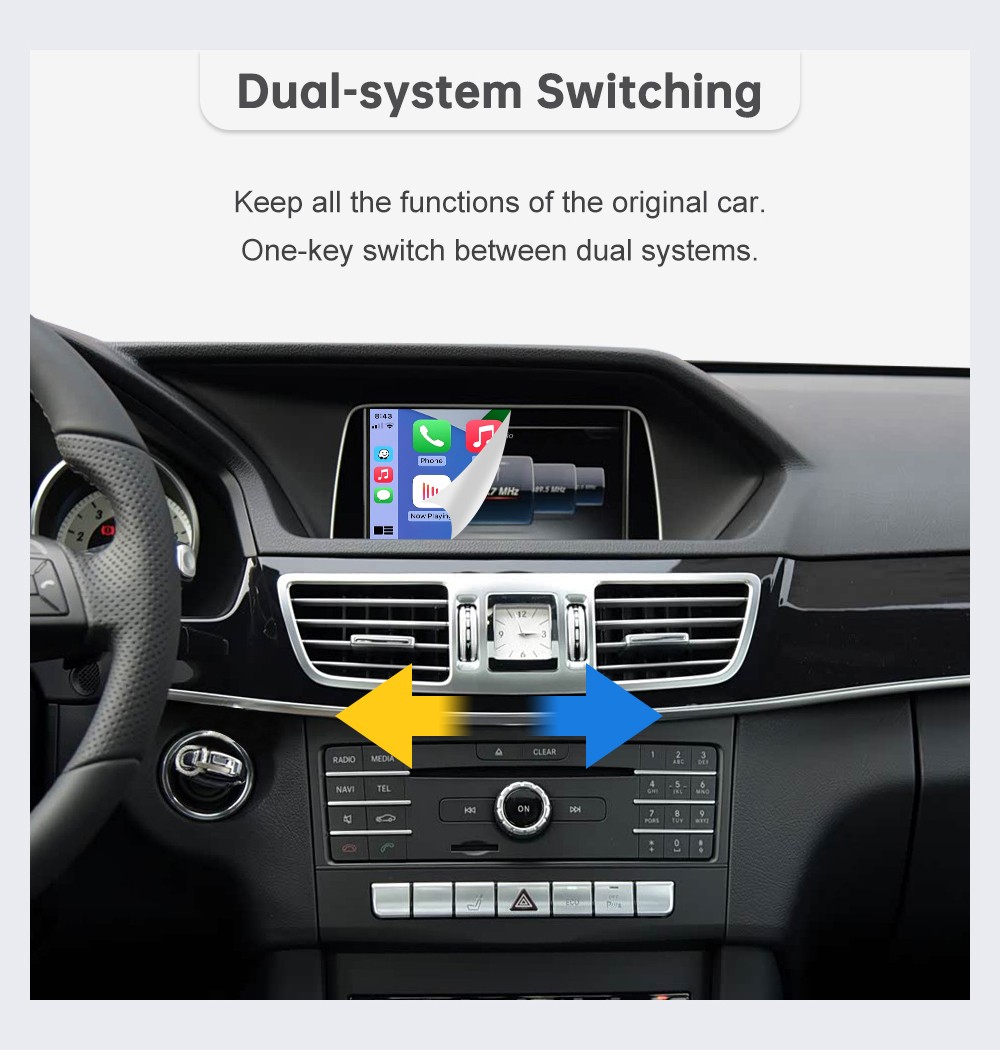 Wireless Carplay Android Auto Retrofit Kit for E Class W212 E Coupe C207 2012-15