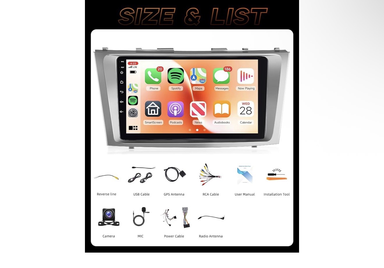 9″ 4+64G Android Auto Carplay Stereo for Toyota Camry 2006-2011