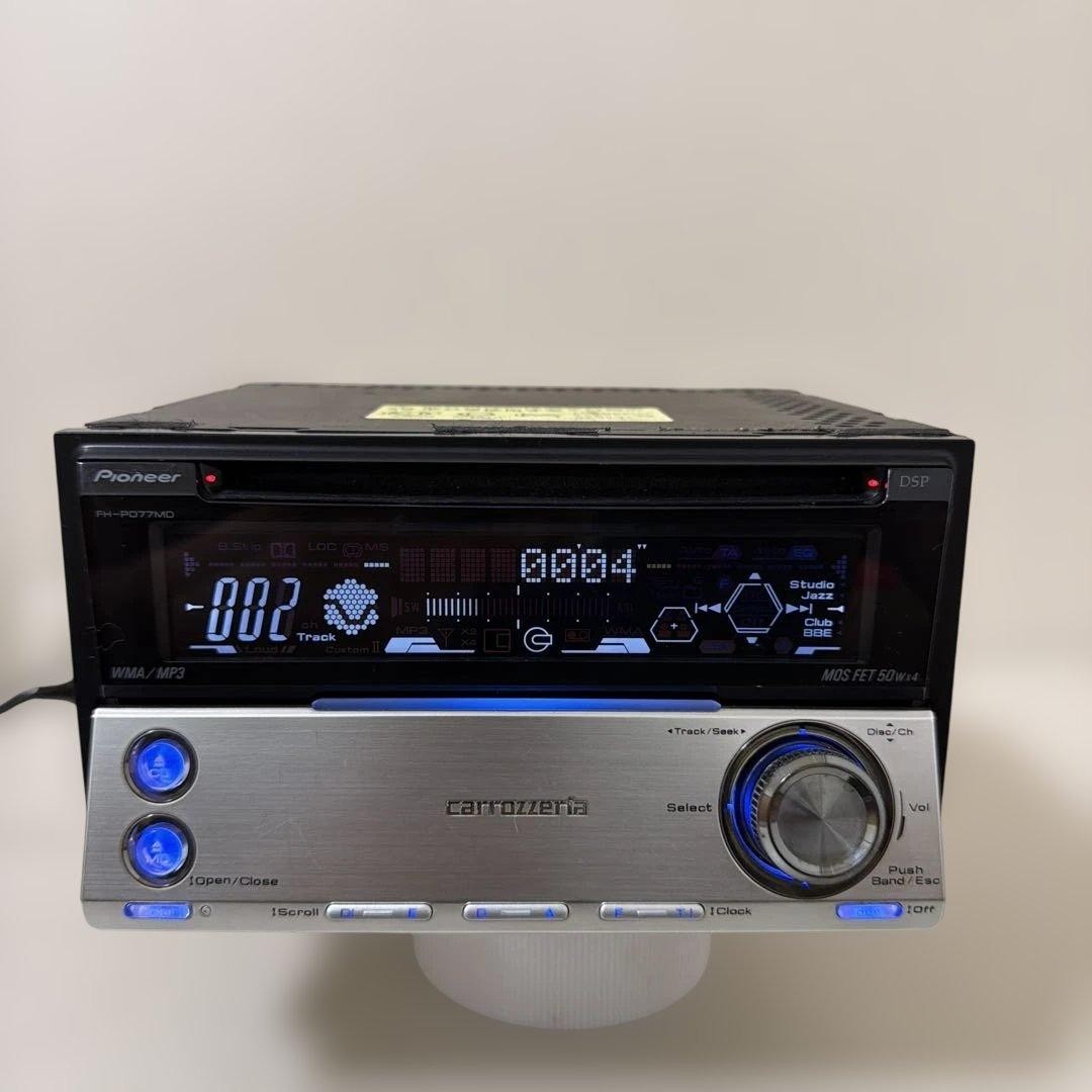 Pioneer Carrozzeria FH-P077MD 2DIN CD/MD Receiver w/Remote Harness Manual Tested