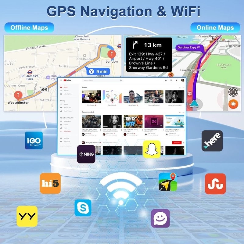 Android Car GPS Navigation Radio Stereo Wifi For Honda Pilot 05-08 Apple Carplay