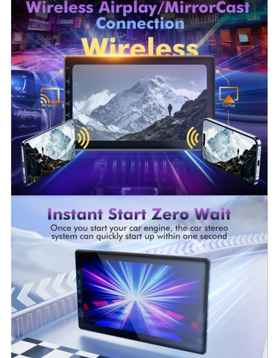 Perloyal All-in-One 10″ Touch Screen Car Radio Receiver Double Din # PERCP101IA