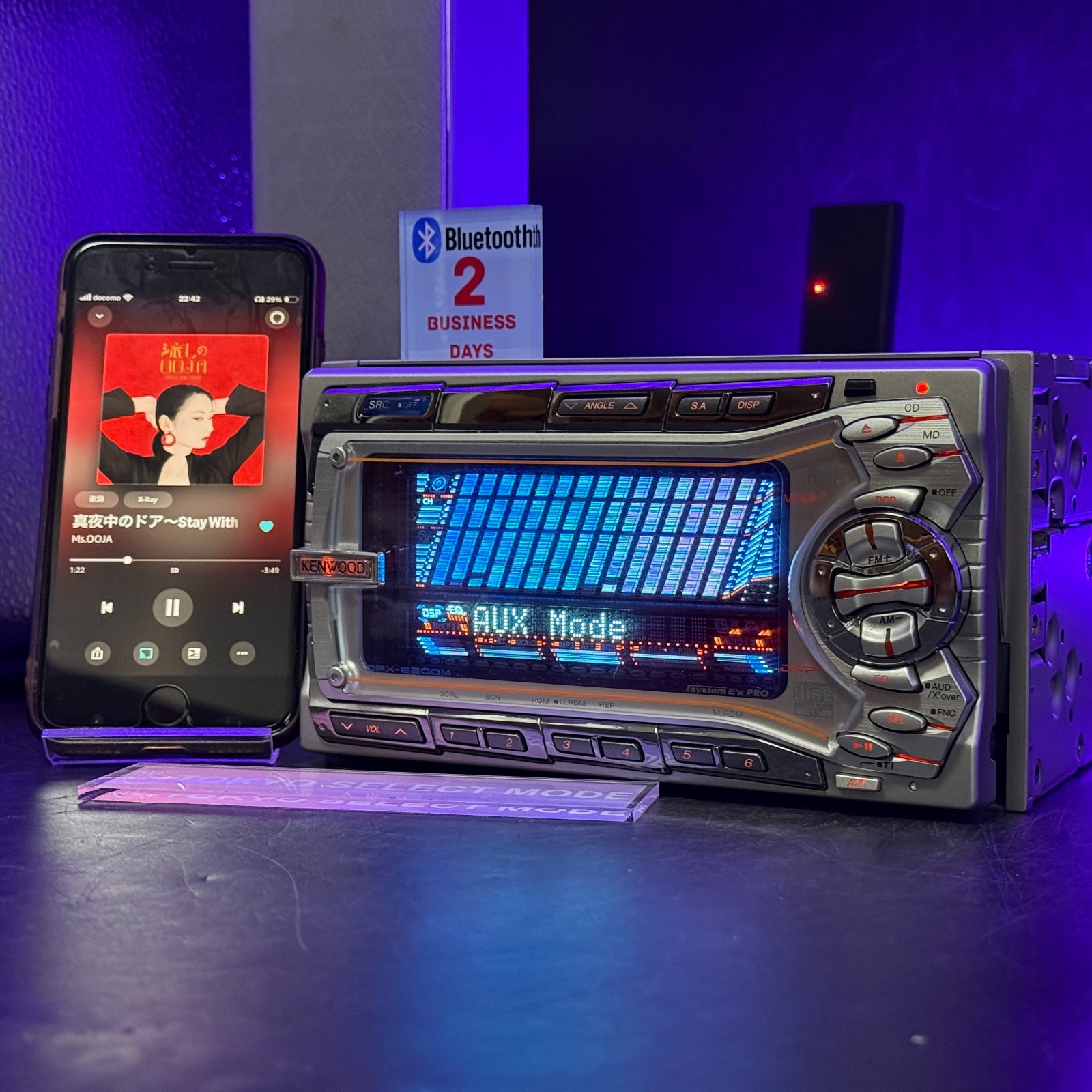 Kenwood DPX-6200M 2DIN CD MD Car Audio Added Bluetooth JDM DSP Tested In Stock