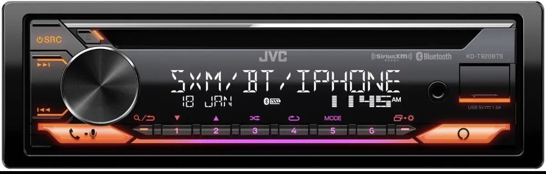 JVC KD-T920BTS CD/MP3 Player Front USB AUX Bluetooth Pandora Spotify SiriusXM