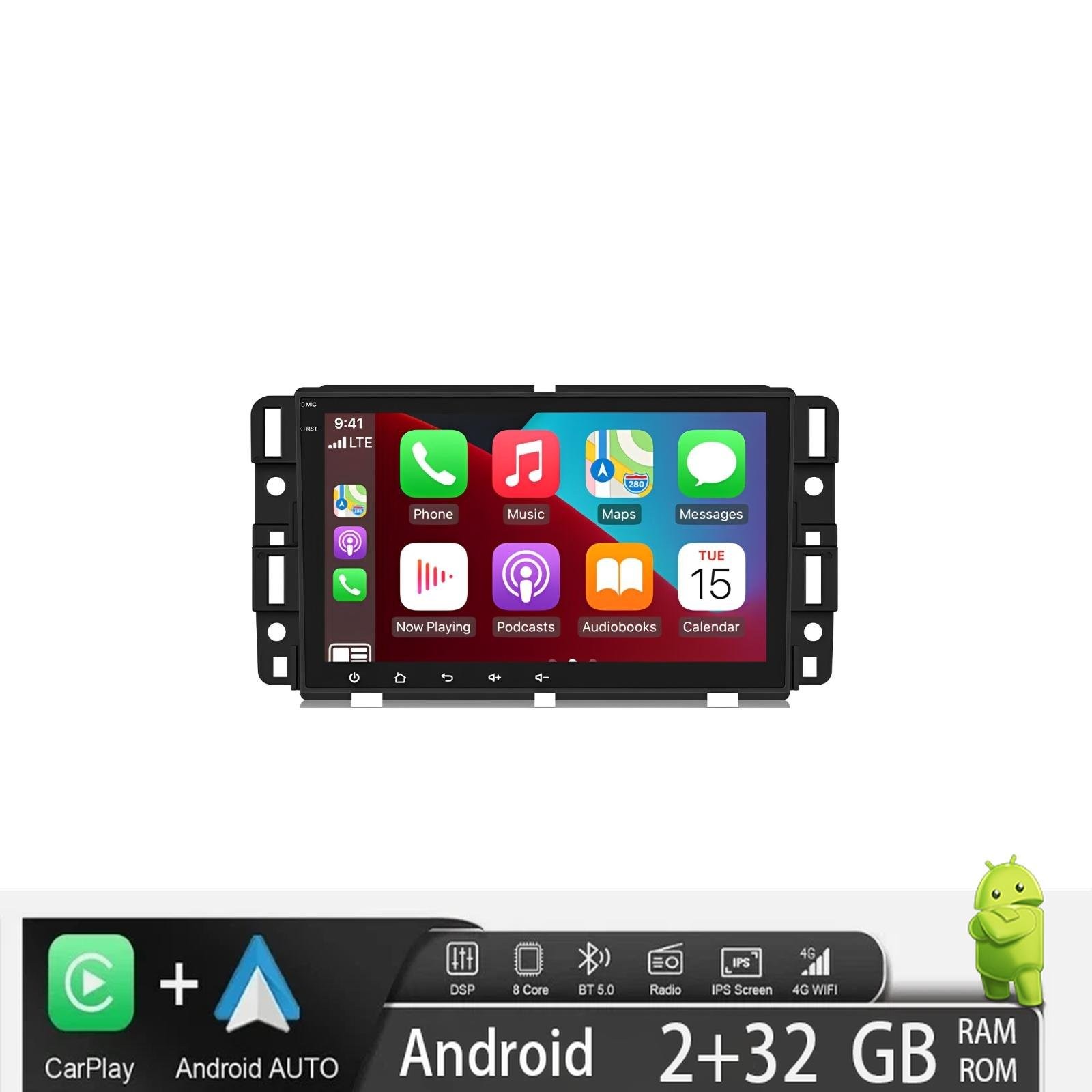 For GMC Yukon Chevy Silverado Double DIN Android 13 8″ Car Stereo Radio GPS Navi