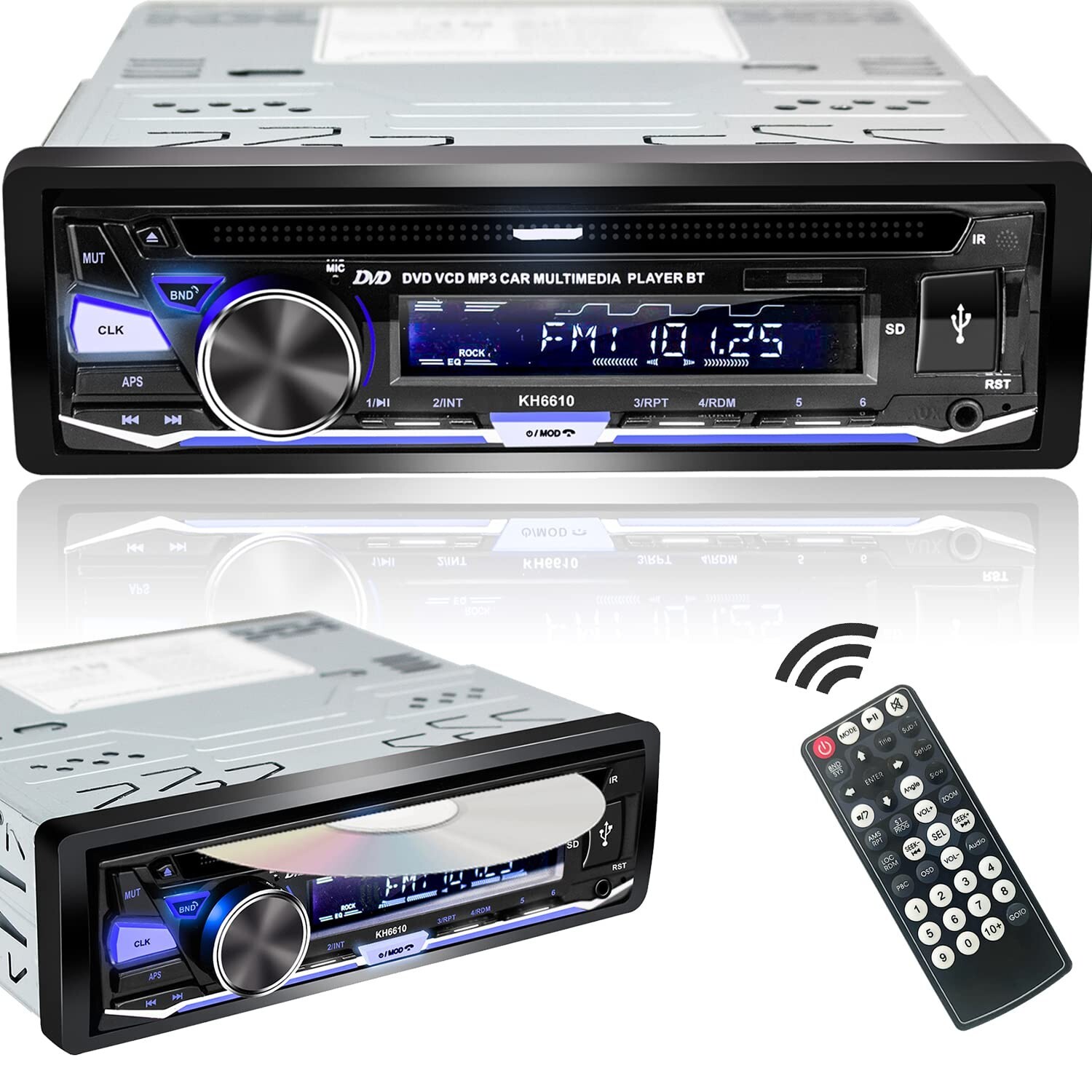 Alondy Single Din Car Stereo with CD/DVD Player | Bluetooth | FM/AM/RDS Radio…
