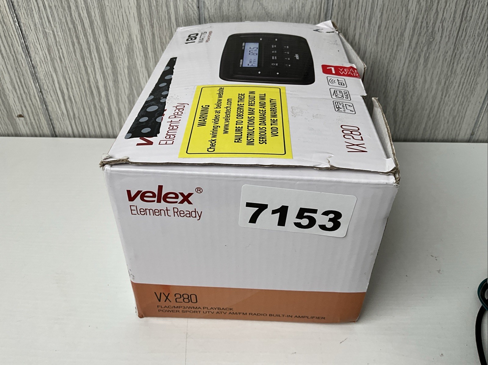 Velex VX280 Marine Bluetooth Streaming Stereo Radio AM FM Tuner 4-Channel x 45W