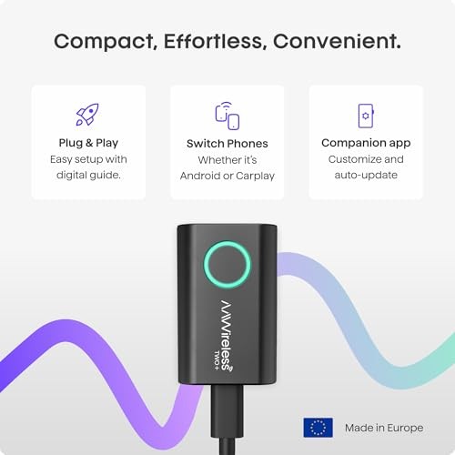 TWO+ Compatible with Android Auto & Apple Carplay 2-in-1 Wireless Adapter |