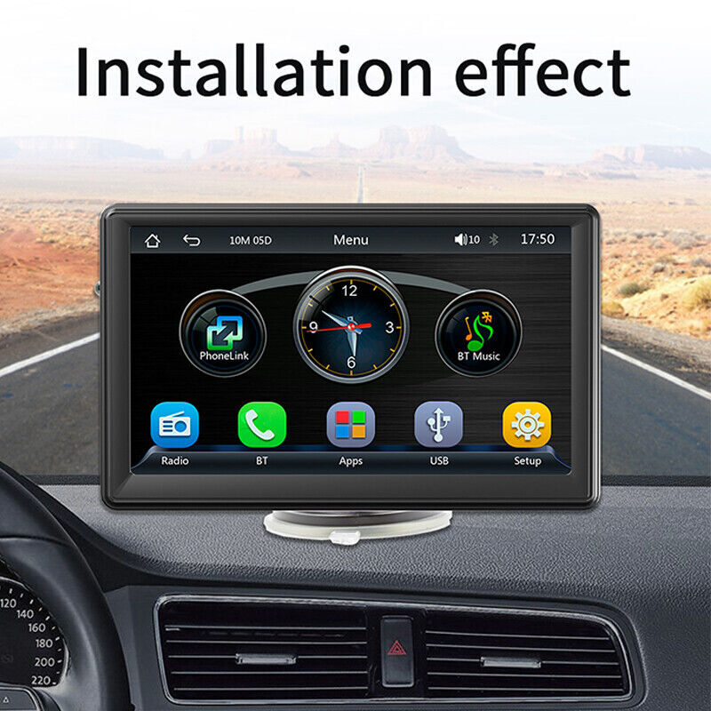 7″ Portable Touch Screen Car Radio Stereo Wireless Apple CarPlay Android Auto FM