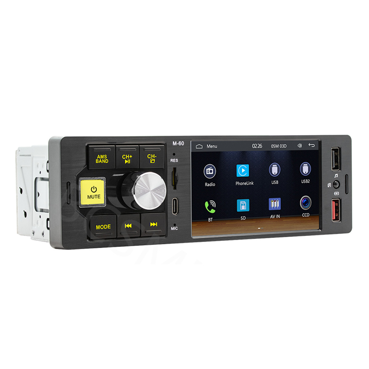 Touch Screen 1Din Car Stereo Radio MP5 Player For Apple CarPlay Android Auto