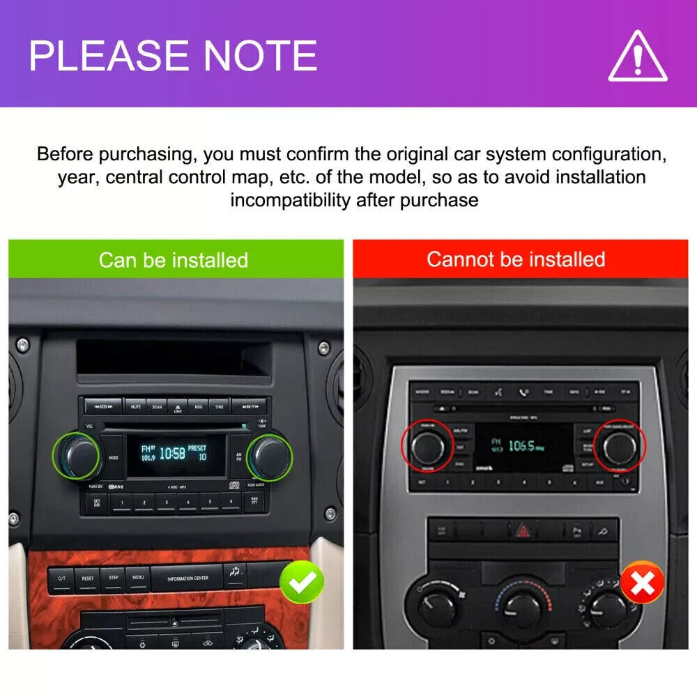 NEW 6.5” HD Car Radio GPS Navigation Android 4+64GB For Dodge Jeep Chrysler