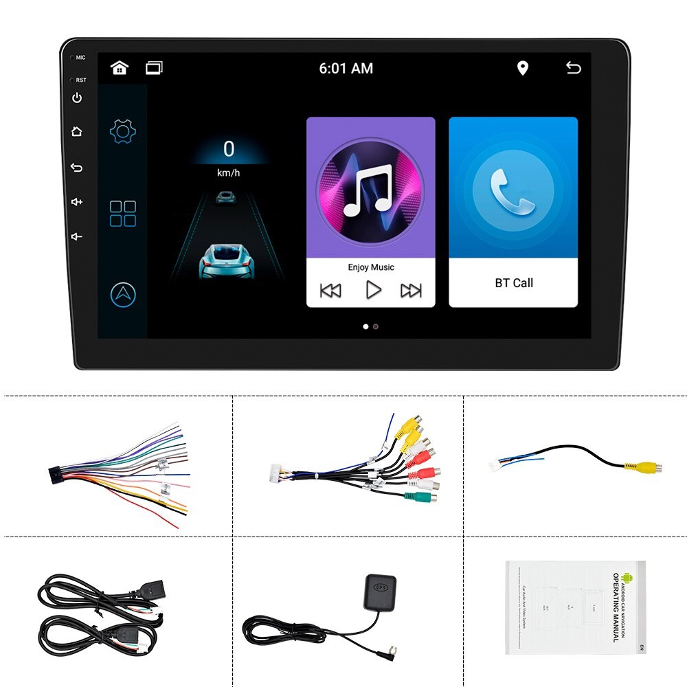 10.1″ Android 2Din Car Stereo Touch Screen Car Radio with WiFi GPS Navigation FM