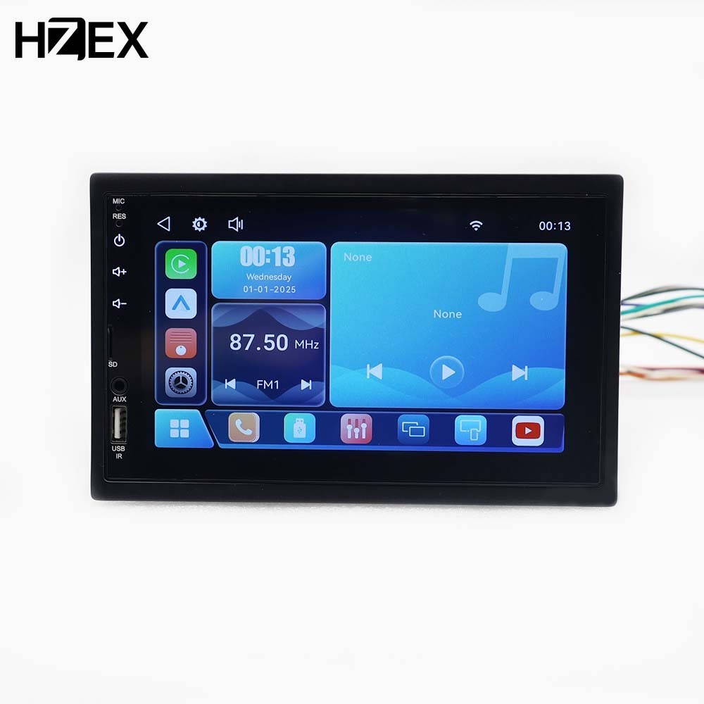 HZX-7CPA 7 Inch Double Din Car Stereo with Wireless Apple CarPlay & Android Auto