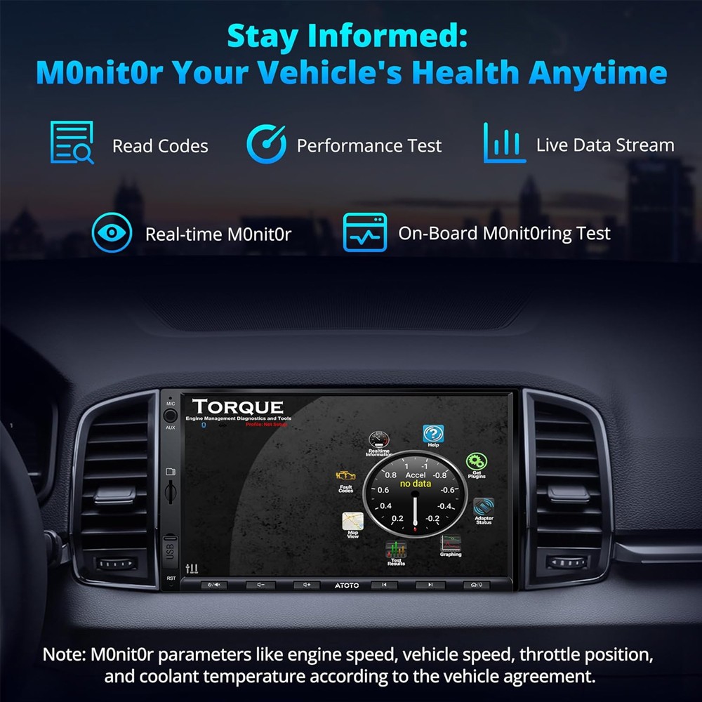 ATOTO A6PF 7in Double Din Car Stereo-2G+32G Wireless Android Auto & CarPlay,WiFi