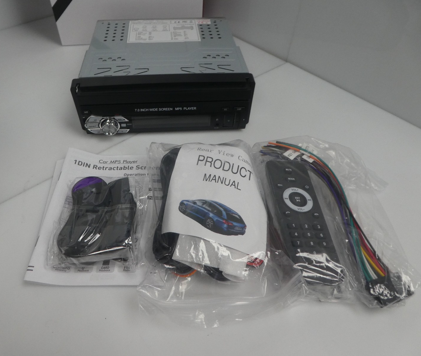 PODOFO 7″ Wide Screen MP5 Player Retractable Screen with Backup Camera #5