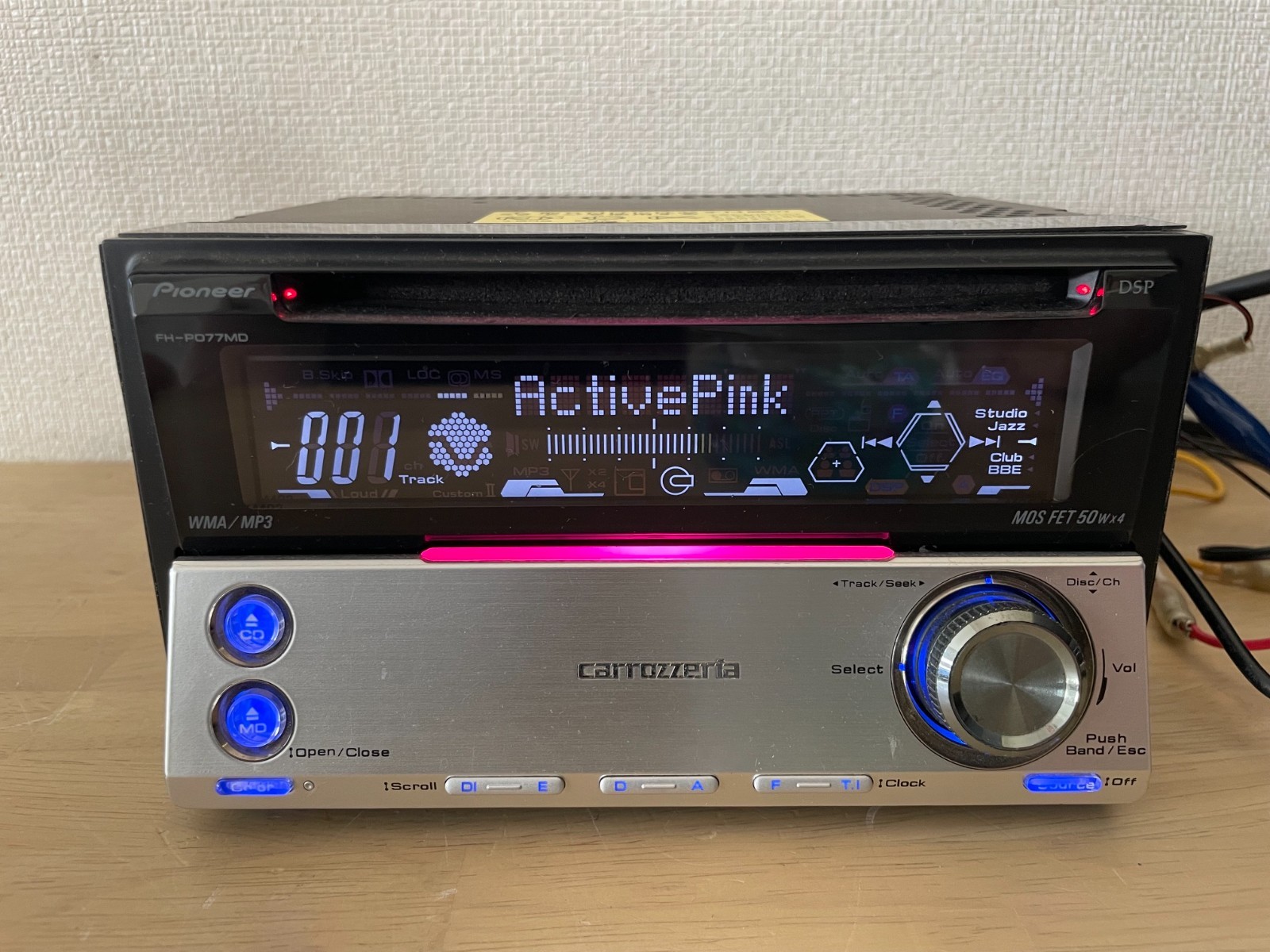 Pioneer Carrozzeria FH-P077MD 2DIN CD MD Bluetooth Player Operation Confirmed