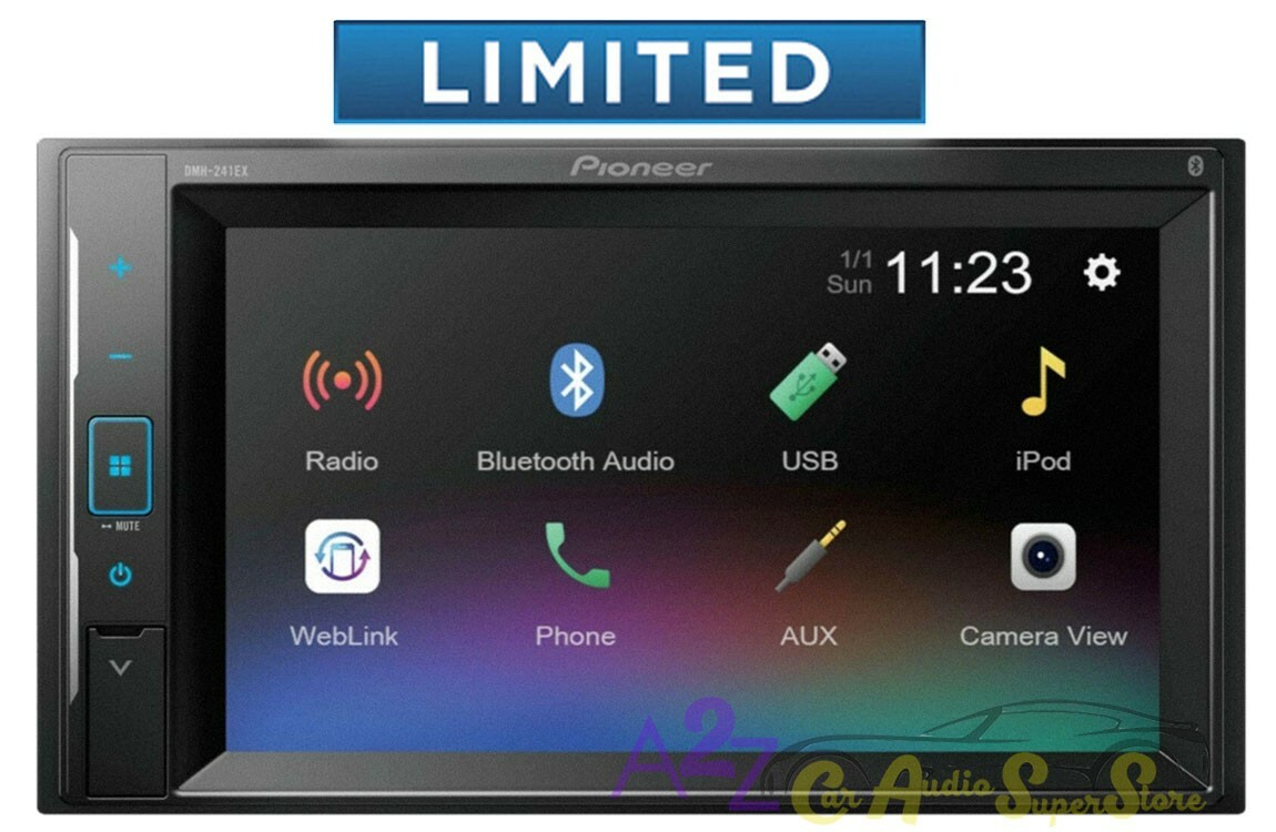 PIONEER DMH-241EX BLUETOOTH MEDIA PLAYER ANDROID IPHONE ALEXA USB AUX RADIO 6.2″