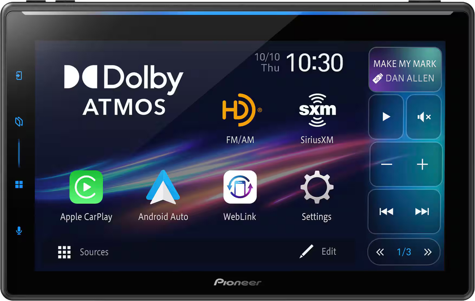 Pioneer – 10.1″ SPHERA Dolby Atmos via CarPlay Digital Media (DM) Receiver – …