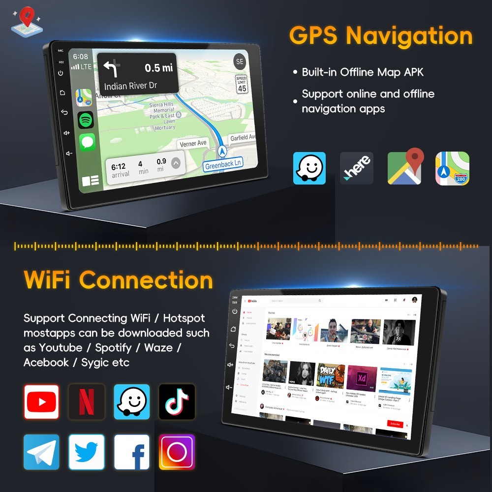 64G For Honda Odyssey 2018-2020 Carplay Car Stereo Radio Android Auto 1280*800