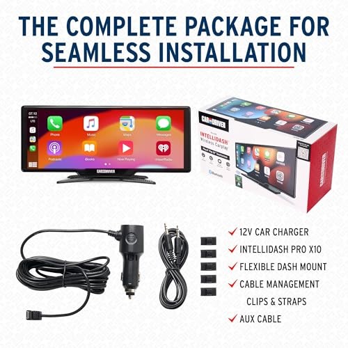 IntelliDash Pro X10, 10″ Wireless Apple CarPlay & Android Auto Display,