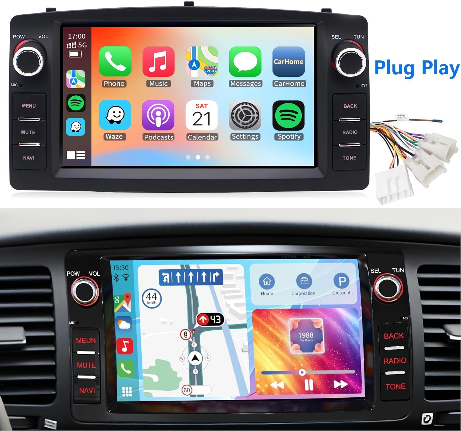 Carplay For Toyota Corolla 2003-2008 Android 15 Car Stereo Radio GPS Plug Play