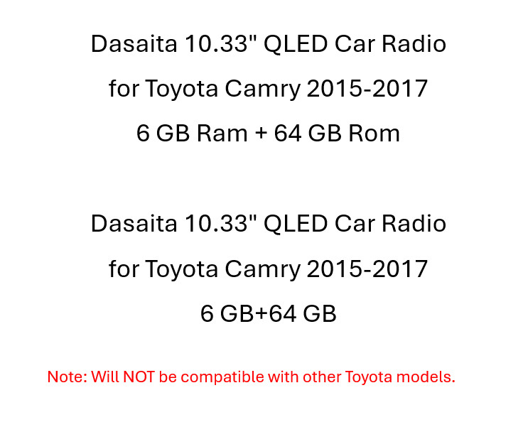 Dasaita 10.33″ Car Radio Toyota Camry 2015-2017 Android Auto CarPlay GPS WiFi
