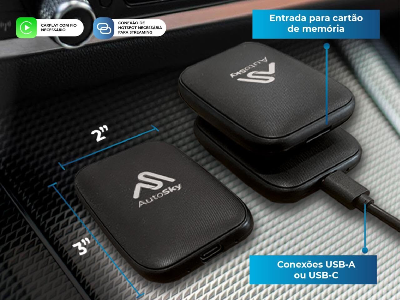 Wireless Car Play and Android Auto AI Box Lite for Factory Wired Car Play Cars