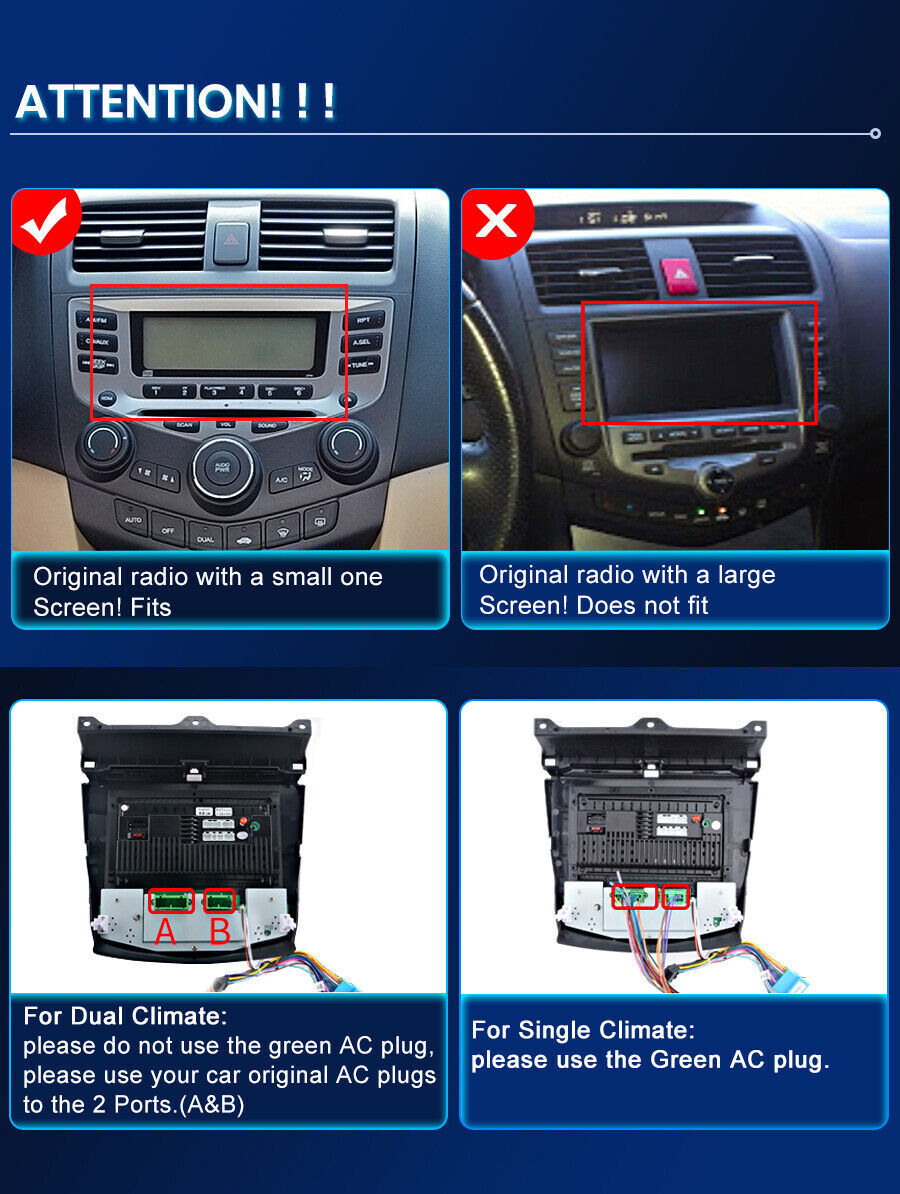 10″ For Honda Accord 7th 2003-2007 CarPlay Car Stereo Radio GPS Wifi Android 13