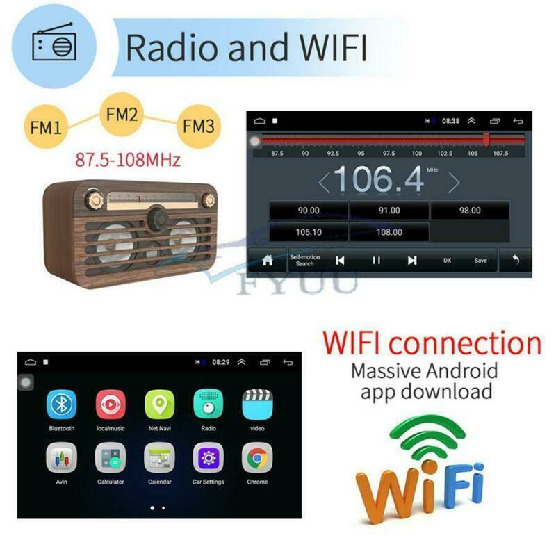 1 Din 9″ 1080P Touch Screen Quad-core RAM 2GB ROM 16GB Car Stereo Radio GPS Nav