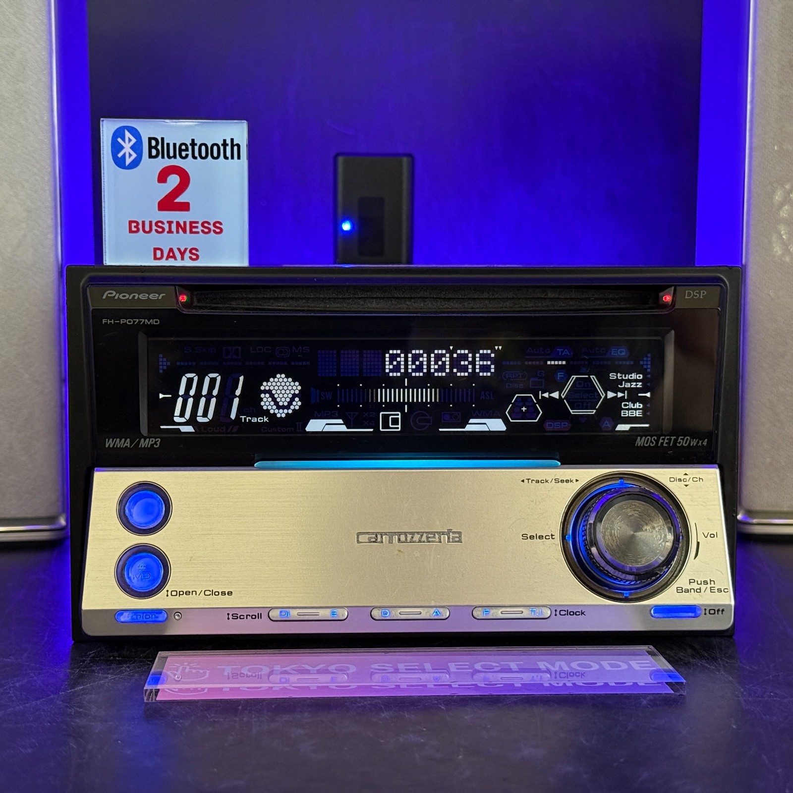 Pioneer Carrozzeria FH-P077MD 2DIN Car Audio CD MD Player Added BT JDM In Stock