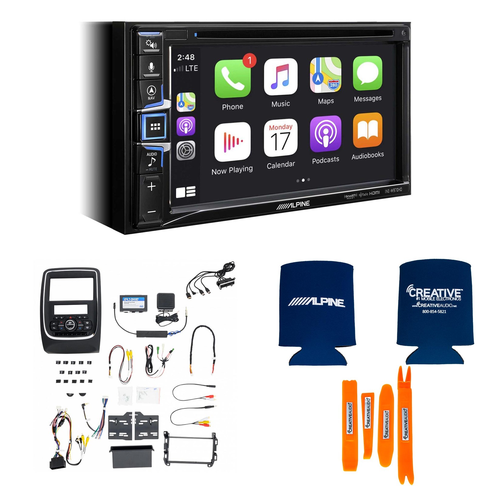 Alpine INE-W970HD CD/DVD GPS Receiver + PAC RPK4-CH4102 Kit for Dodge Durango