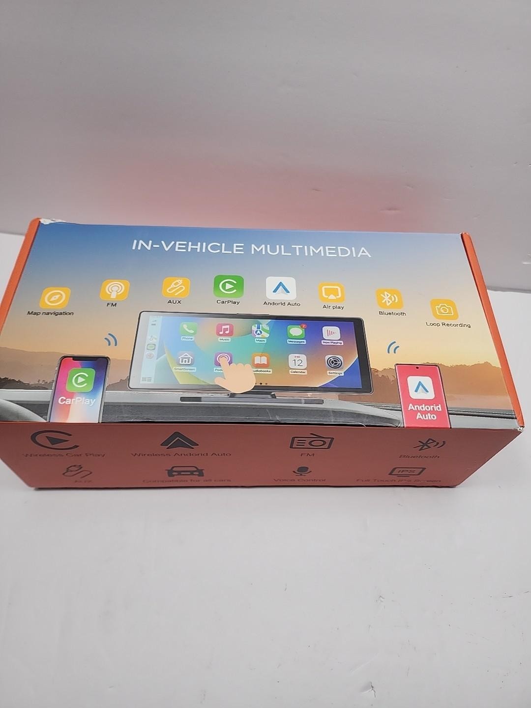 10.26 inch Wireless CarPlay Android Auto Portable Car Stereo 4K Dash Camera
